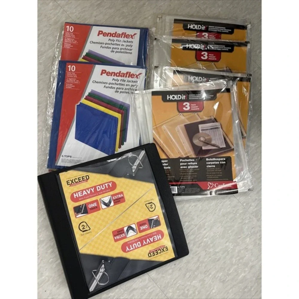 2‎ Pendaflex® Poly File Pockets-Letter Size, 4 3-Pack Binder Folders, 2